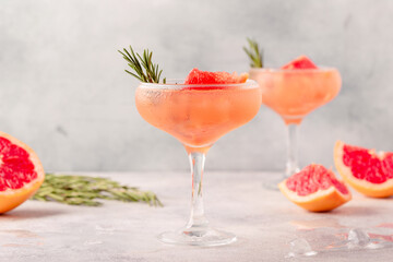 Cold lemonade/cocktail of fresh grapefruit juice.
