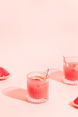 Cold lemonade/cocktail of fresh grapefruit juice