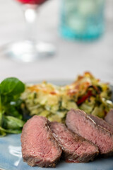 slices of pork fillet on a plate