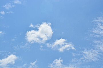Clouds with clear blue sky background at Trat, Thailand. No focus.