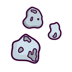 Meteorite vector icon isolated on white background. Meteorite rock in cartoon style vector. Colorful icon for web design.