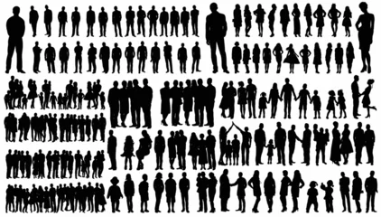 Fotobehang silhouette set people, isolated, vector © zolotons