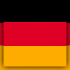 Obraz premium Quadratischer 3d-Button in den Deutschland-Farben schwarz, rot, gold