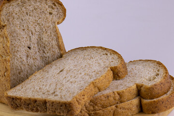 Whole Wheat Bread on White Background