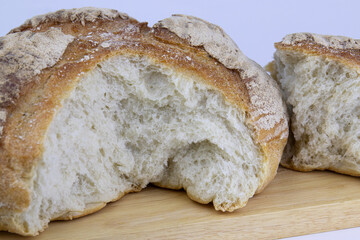Whole Wheat Sourdough Bread on White Background