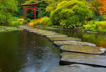 Fototapeten japanese garden bridge © Hristo Shanov