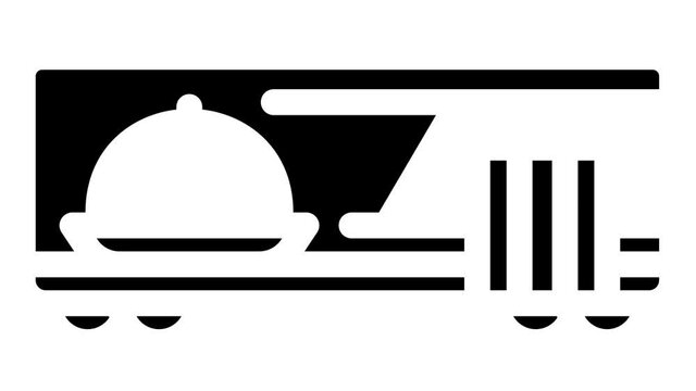 wagon restaurant animated glyph icon wagon restaurant sign. isolated on white background