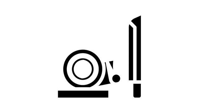 ramp to train animated glyph icon ramp to train sign. isolated on white background