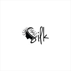 word silk logo vector hair template