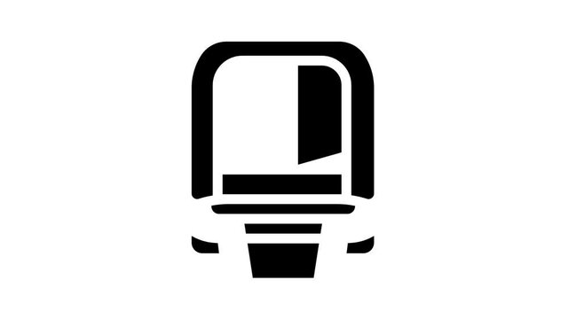 maglev modern train railway animated glyph icon maglev modern train railway sign. isolated on white background