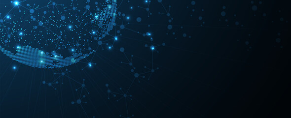 Neural network concept. Connected cells with links. High technology process. Abstract background