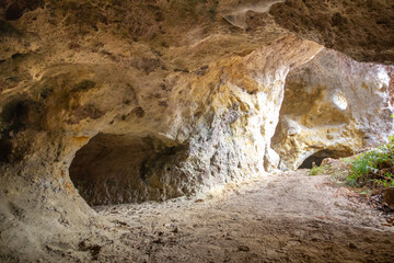Sulfur cave in Solfatara of Monterano,Canale Monterano,Italy. Wildlife and safari park