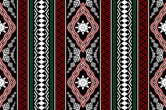Beautiful geometric ethnic oriental art pattern traditional. Design for carpet,wallpaper,clothing,wrapping,batik,fabric,Vector illustration. Figure tribal embroidery style.