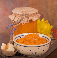 Vegan food. Delicious homemade caviar made of vegetables