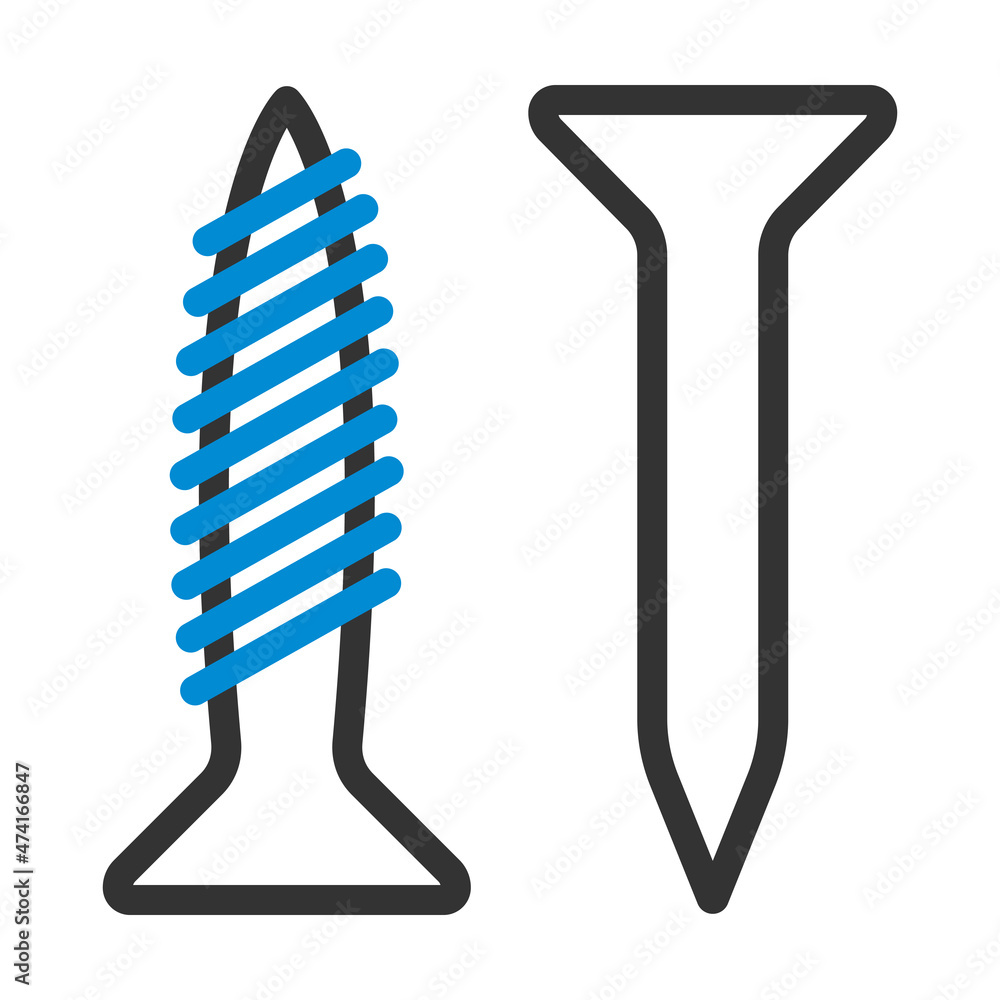 Poster icon of screw and nail