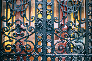 Beautiful wrought-iron gates with floral patterns