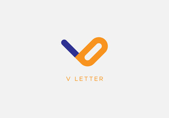 Obraz premium V Letter Logo Icon Design modern stylish creative vector Template