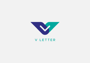 Modern V Letter Logo Type Design Abstract flat minimalist vector Template