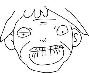 面白くて醜い人の顔