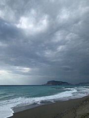 Beautiful view of the sea and sky. Turkey in December