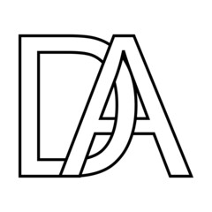 Logo sign da ad, icon sign interlaced letters d a