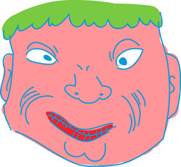 面白くて醜い人の顔