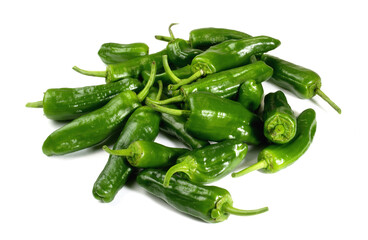 Green Grilling Pepper on white Background Isolated