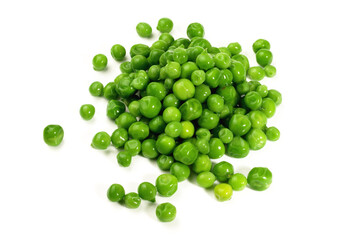 Fresh Vegetables - Boiled Peas isolated on white Background