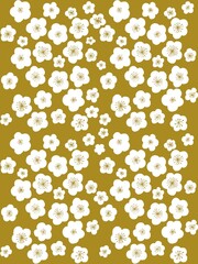 Cherry blossom japan oriental minimal style gold color  fabric texture wallpaper pattern