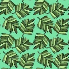 Naklejka na ściany i meble Seamless pattern with leaves for fabrics and textiles