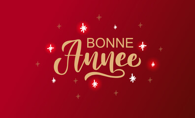 Fototapeta na wymiar Hand sketched Bonne Annee card, badge, icon typography. Lettering Bonne Annee for Christmas, New Year greeting card, invitation template, banner, poster. Vector EPS10