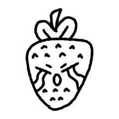 Cute Strawberry Emoticon Doodle Crying 7