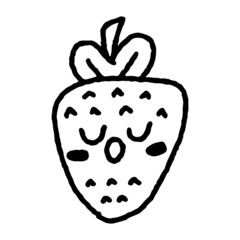 Cute Strawberry Emoticon Doodle 14