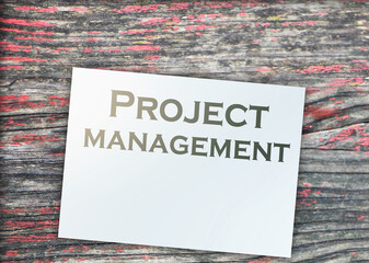 Project management text on page. Business Concept