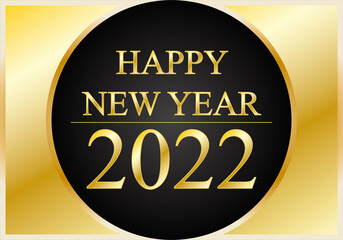 Feliz año nuevo dorado y negro.