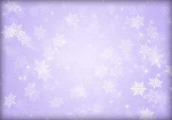 Copos de navidad en fondo morado en degradado.