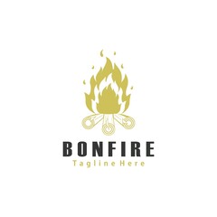 Bonfire logo. Adventure and camping logo. Vector illustration template design