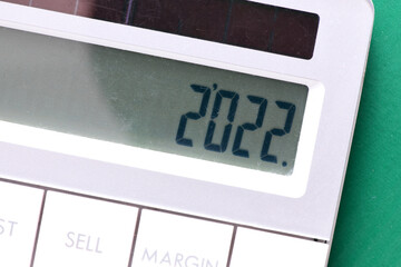 2022 on the calculator. Concept for business.