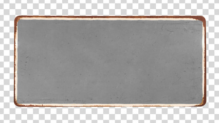 Vintage rusty enameled grey grunge metal sign  isolated on pattern background including clipping path