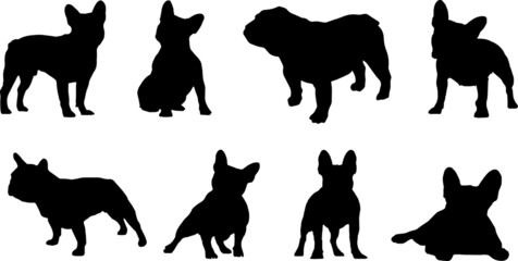 French Bulldog Silhouette Bundle SVG