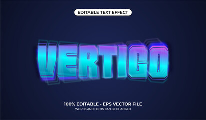 Vertigo text effect. Editable modern text effect in illusion style.