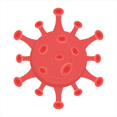 Vector illustration of a virus on a white background. Colorful symbol of covid 19 virus infection. Coronavirus 2019-nCoV or SARS-CoV-2, COVID-19. Omicron. Stop the coronavirus label.