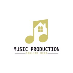 Simple logo music production. Vector illustration template design