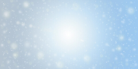 Snowy glowing background. Blue gradient, winter Christmas wallpaper.