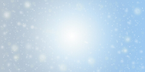 Snowy glowing background. Blue gradient, winter Christmas wallpaper.