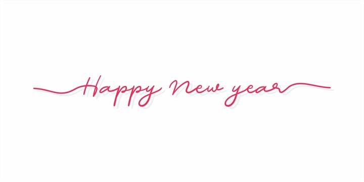 Happy New Year. Typographic Cursive Writing Greeting Card for New Year.  Illustration