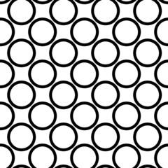 Abstract fashion monochrome polka dots background. Black and white seamless pattern with textured circles. Template design for invitation, poster, card, flyer, banner, textile, fabric. Halftone card