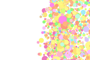 Light multicolor background, colorful vector texture with circles. Splash effect banner. Glitter dotted abstract illustration with blurred drops of rain. Pattern for web page, banner. Copy space