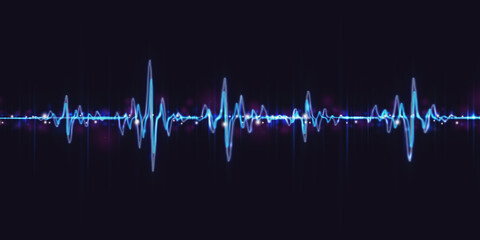 heart wave line equalizer pulse abstract background 3d illustration