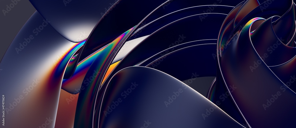 Aufkleber 3d abstract colorful fluid design